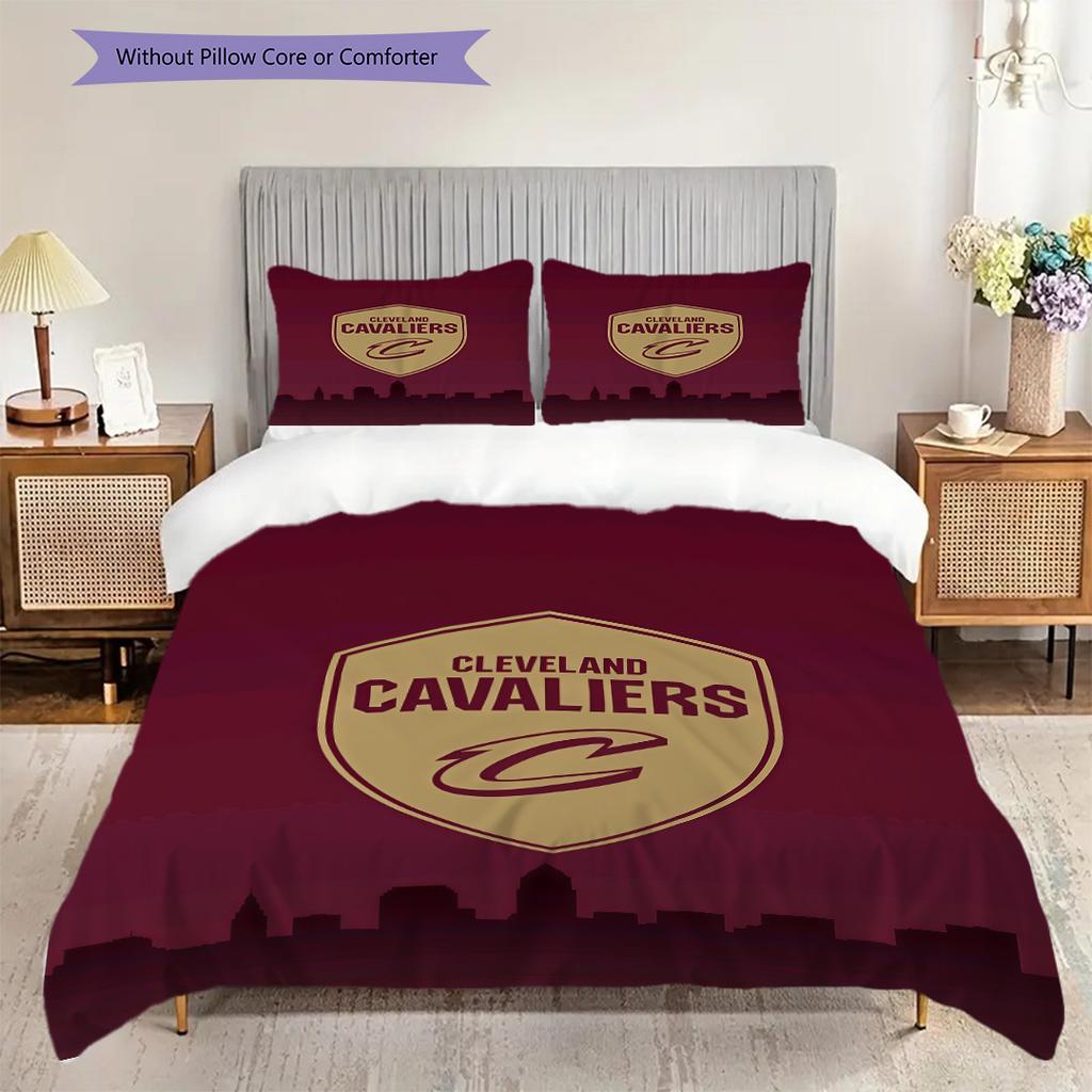 Cleveland Cavaliers Team Spirit Three-piece set(1 * duvet cover + 2 * pillowcase, without core) Duvet cover and pillowcase Christmas birthday gift