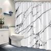 Elegant Marble Shower Curtain, White with Black Veins, Luxurious Design,  Ideal for Bathroom Decor & Housewarming Gift