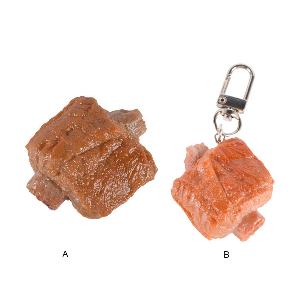 Simulation Spare Ribs Keychain Key Ring Pendant Decoration Charm Durable Bag Party Modern Spoof Props Universal Gifts