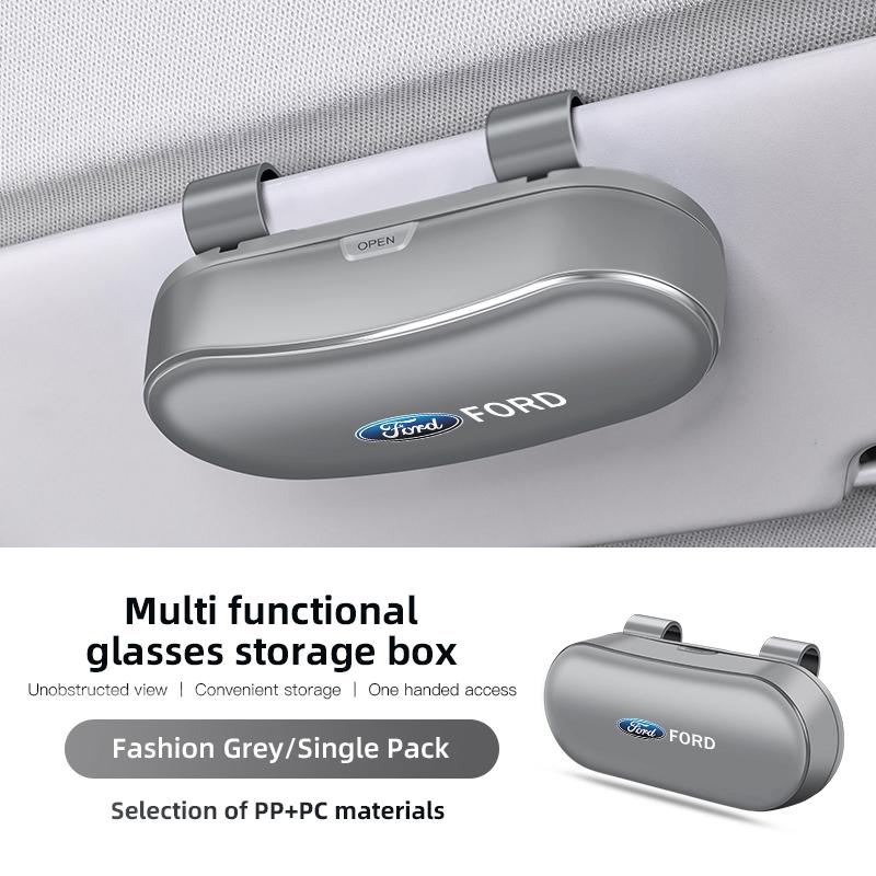 Car Glasses Box Portable Auto Sunglasses Holder Eyeglass Case For Ford ST Line Focus Mustang Fiesta Puma Ranger Kuga MK7 MAX