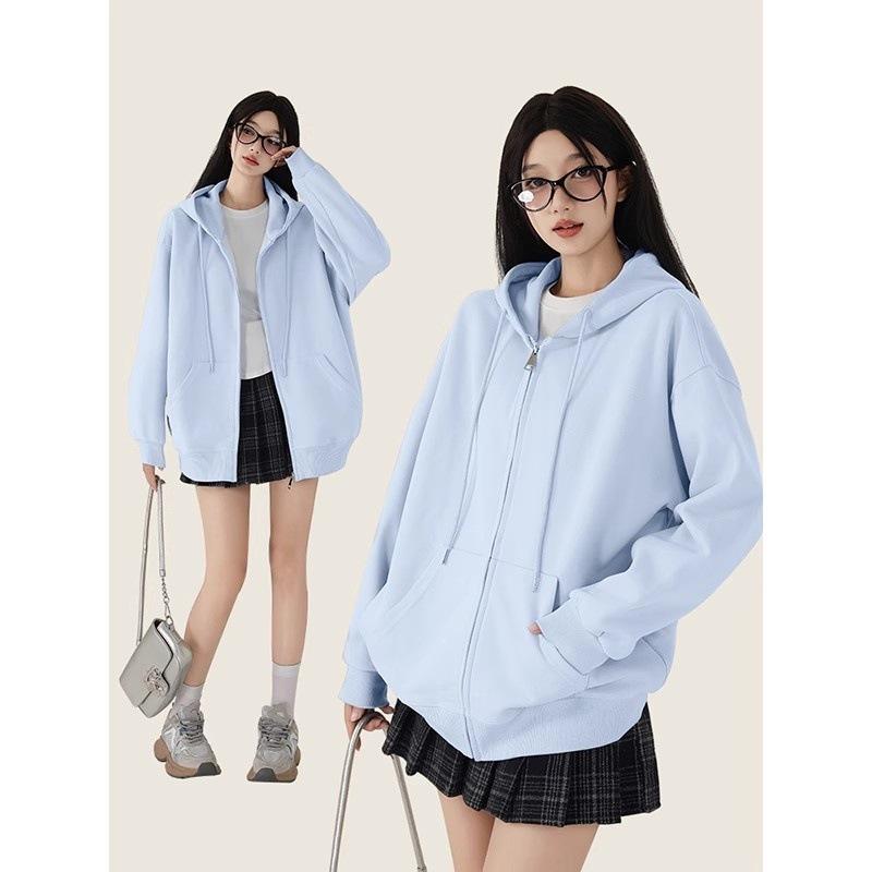 Jimo Women's Hoodie Jacket, Autumn/Winter 2026, Warm Velvet Zipper Style