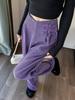 Meilade Autumn Winter Chinese Style Pao Kuao Fleece-Lined Sherniel Wide Leg Pants Women High Waist Drop Crotch Straight Leg Casual Trousers