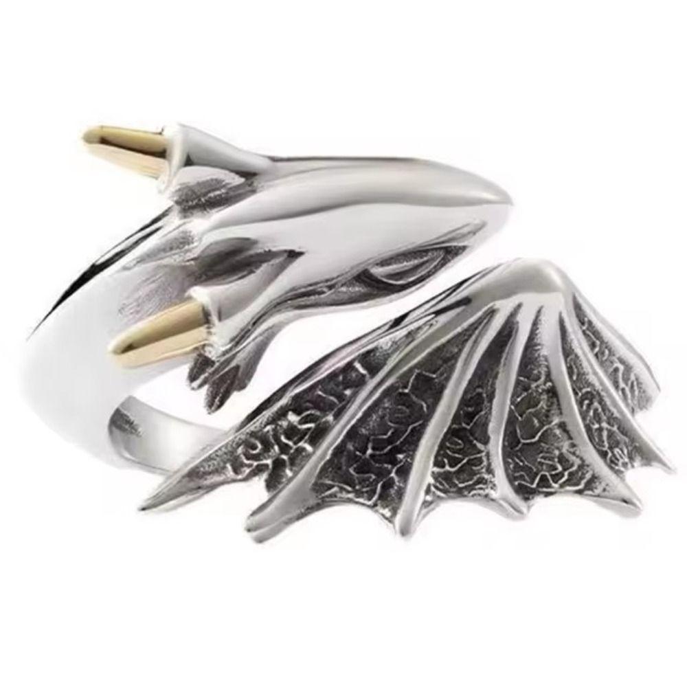 Adjustable Flying Dragon Ring Vintage Dark Animal Finger Rings Dragon Opening Rings  Couple Ring
