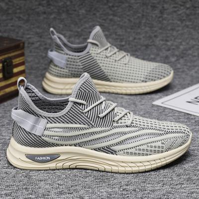 Chaussures pour hommes été respirantes polyvalentes chaussures de sport décontractées souples élastiques en maille chaussures de course légères chaussures en coco tissées volantes hommes
