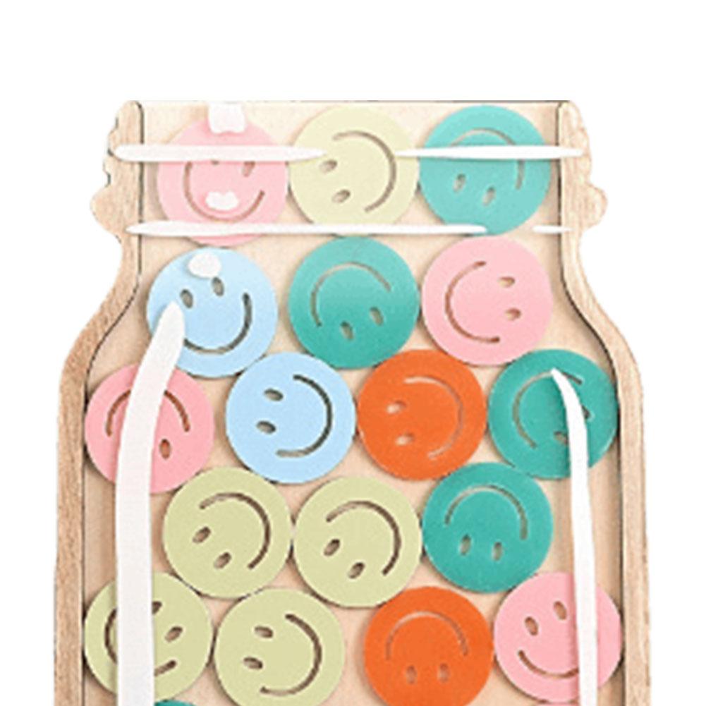 1Pcs Kids Reward Jar With Star Dinosaur Classroom Reward Jar with Standing Base Token Chore Chart Wooden Megnetic Reward Jar