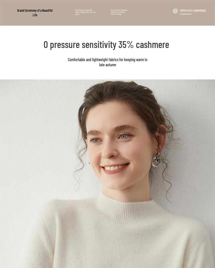 New Arrival: Cashmere Half-High Collar Loose Pullover Sweater