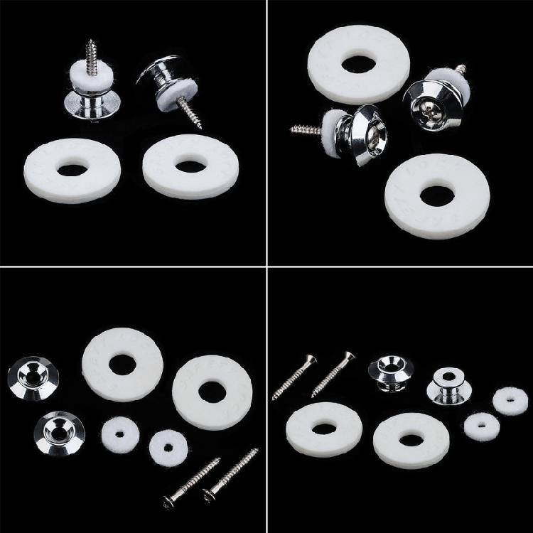 Strap Lock Buttons Set Strap Retainers for Guitars Bass Ukulele Metal Construction Silicone Straps Fastening System