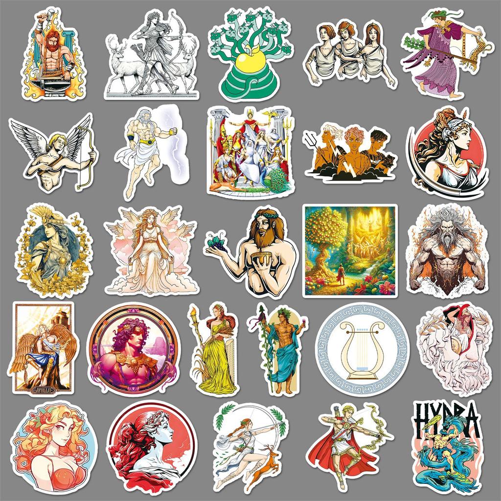 51 Ancient Greek Mythological Figures Graffiti Stickers Personalized Retro Figures Decorative Mobile Phone Notebook Stickers