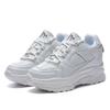 Fashion Fashion White Sneakers Women's High Platform Casual Shoes Height Increasi Leathe Shoes Thick Sole Trainers Tennis Sports Black