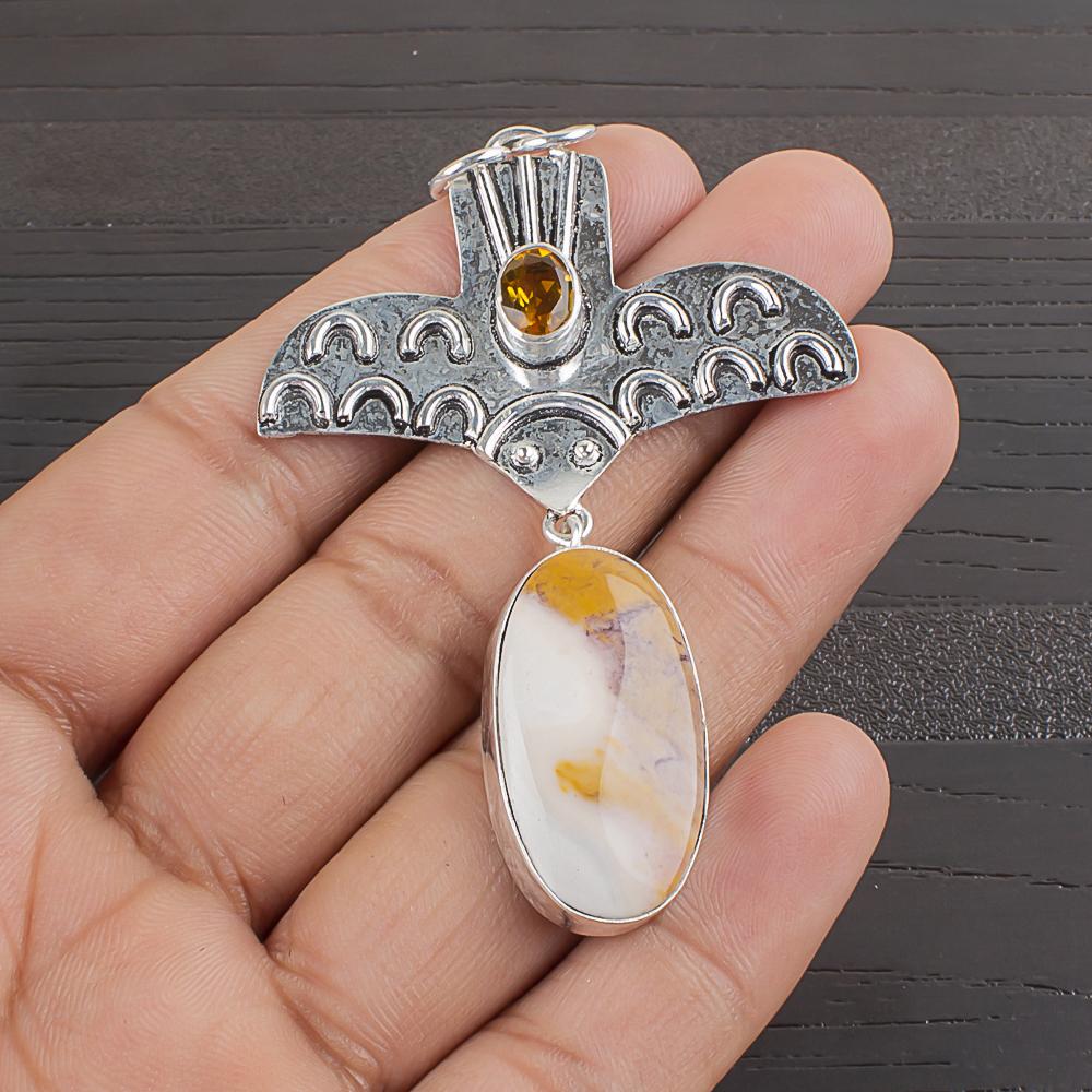 

Natural Mookaite Gemstone 925 Sterling Silver Jewelry Designer Pendant 2.66 AJP-2364