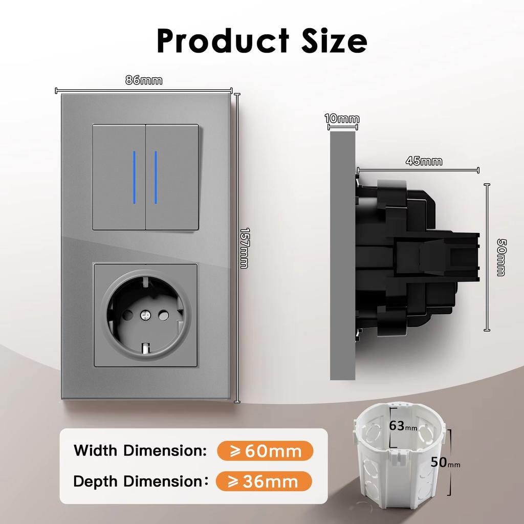 BSEED Wall Light Switches TV/ST/CAT6 Internet Computer Sockets Dimmer Fan Controller EU Wall USB Sockets DIY Parts Free Combine