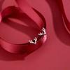 Sterling Silver S925 Antler Stud Earrings for Women - Cute Mini Deer Christmas 2024