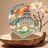 Huangshan Scenic Spot Wooden Magnet - Anhui Travel Souvenir and Cultural Stamp