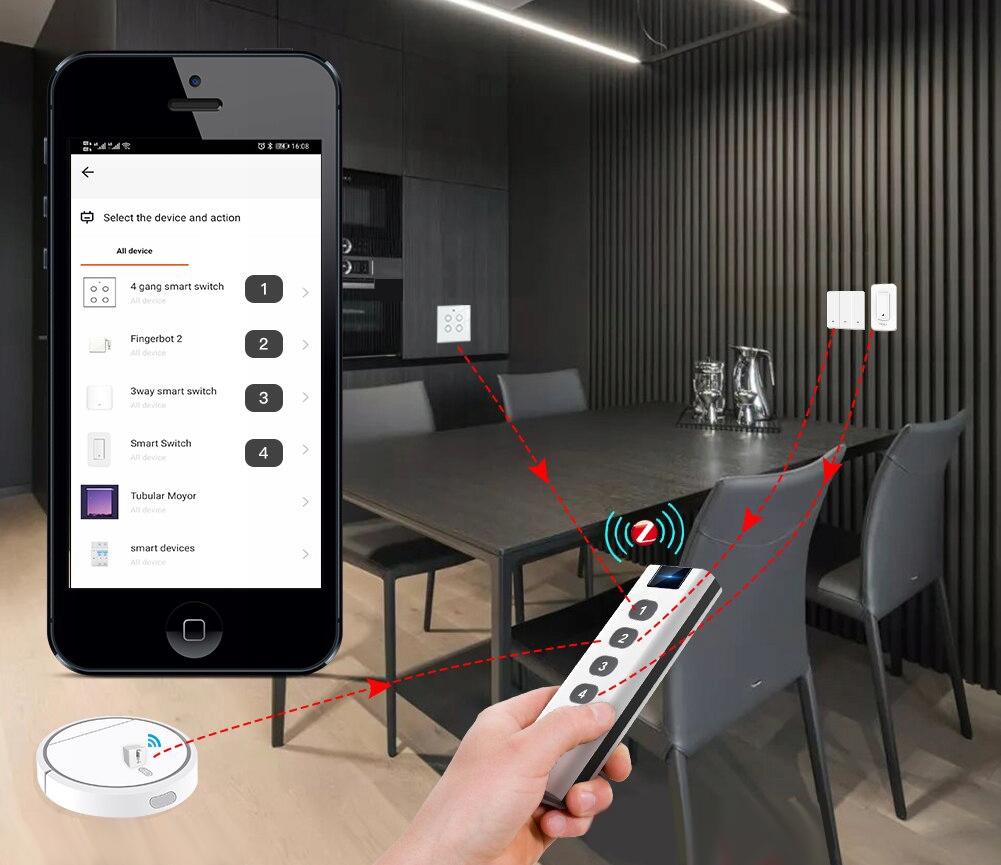 Remote Control Switch 12 Scenes 4 Channel ZigBee Tuya