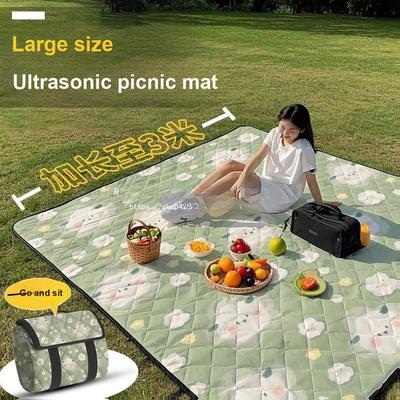Outdoor Camping Mat Seat Pad Beach Mat Portable Ground Mat Extra Large 3m Ultrasonic Picnic Mat Anti-Moisture Thick Cushion