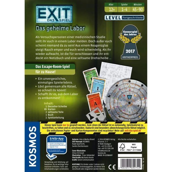 Kosmos 692742 - COMMUTATEUR KVM - Spiele - Exit - Le Jeu, Le Laboratoire Secret de lannée 2017