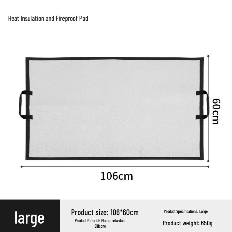 Heat-Resistant Waterproof Camping Mat - Flame Retardant & Stain-Proof Silicone BBQ Mat