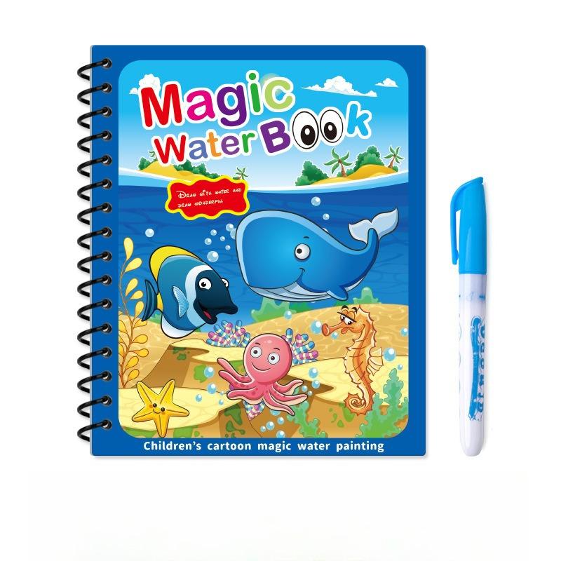 Magical Water Painting Book Children's Educational Clear Water Coloring Painting Book Children's Graffiti Book Boys and Girls Drawing Toys