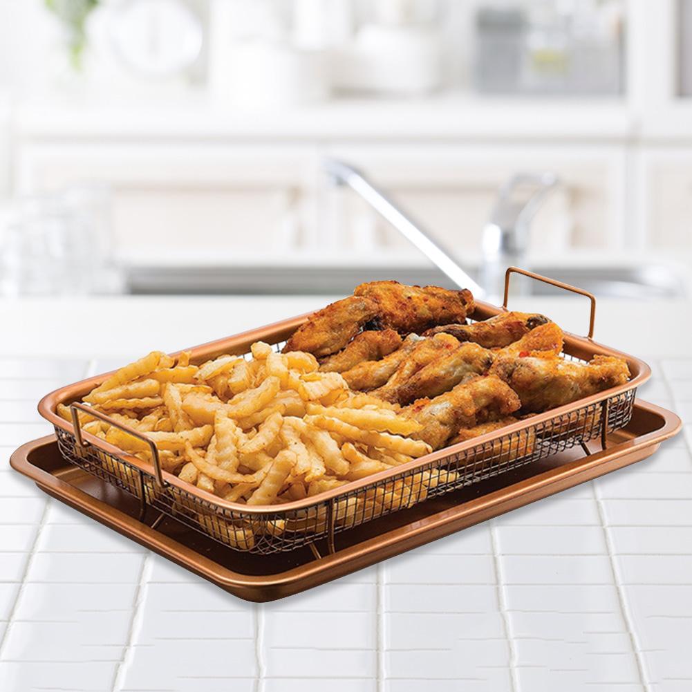 Stainless Steel French Fries Basket Heat-resistance Square Food Mesh Basket Gadgets Tools Western Snacks Air Fryer Accessories