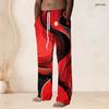 Men Plus Size Drawstring Waist Galaxy Printed Straight Leg Full Length Beach Pants