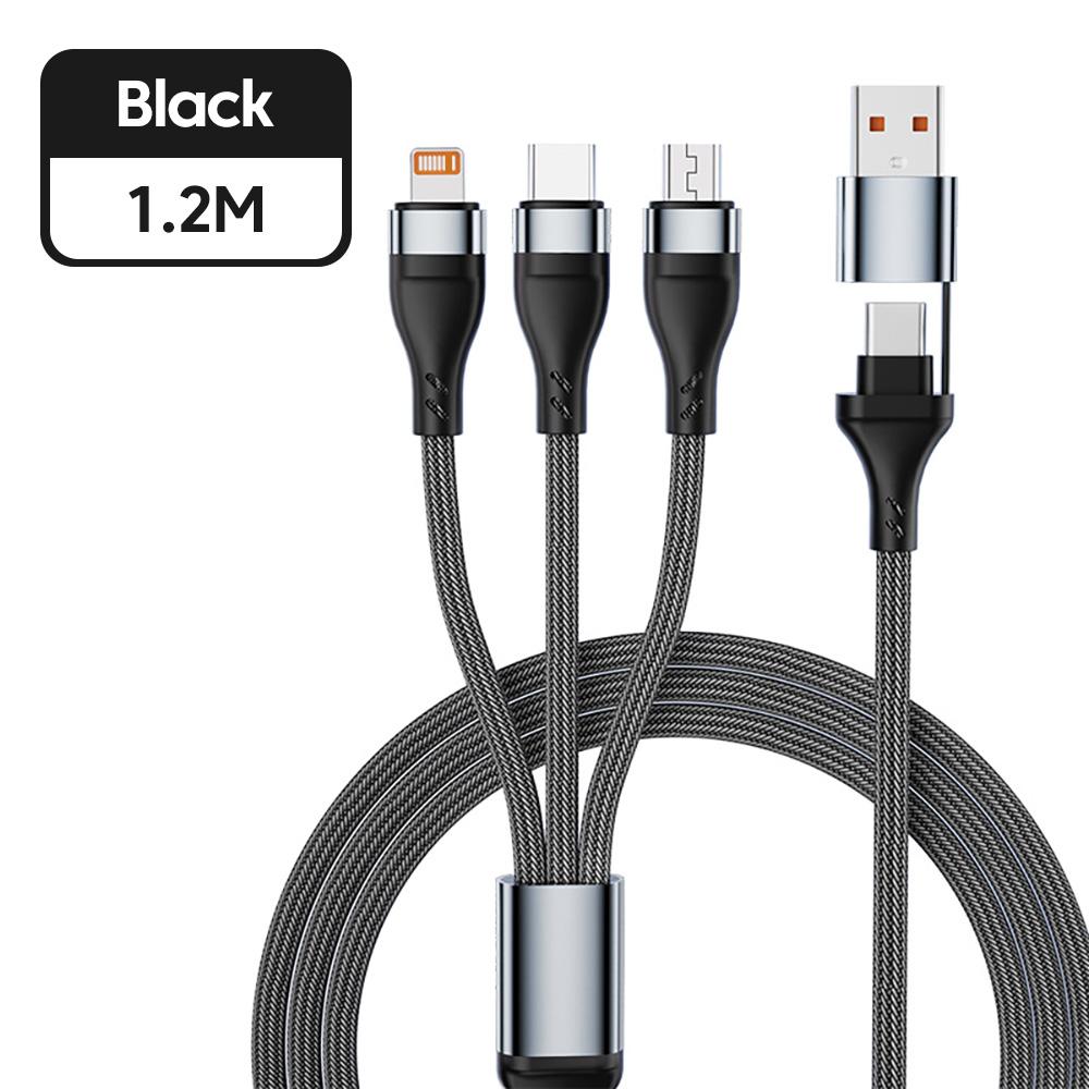 Cyberpunk RGB Car Charger with Voltage Display - 150W Fast Charging 7-Port USB Type-C Adapter for Multiple Devices