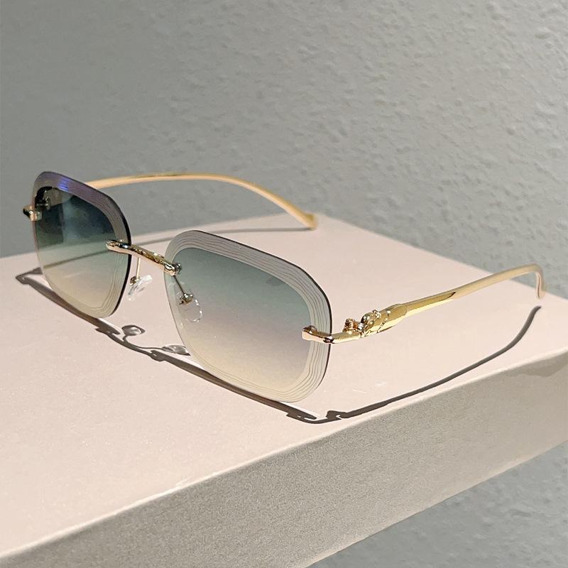 JYL TS Sunglasses UV Protection Frameless Wave Leopard Metal/3606
