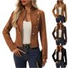Women's Jacket Casual Slim Lapel Double Breasted Motorcycle Jacket Top Coat