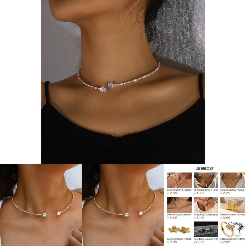Chic And Stylish Heart Rhinestone Choker Necklace For Trendy Women In 2023