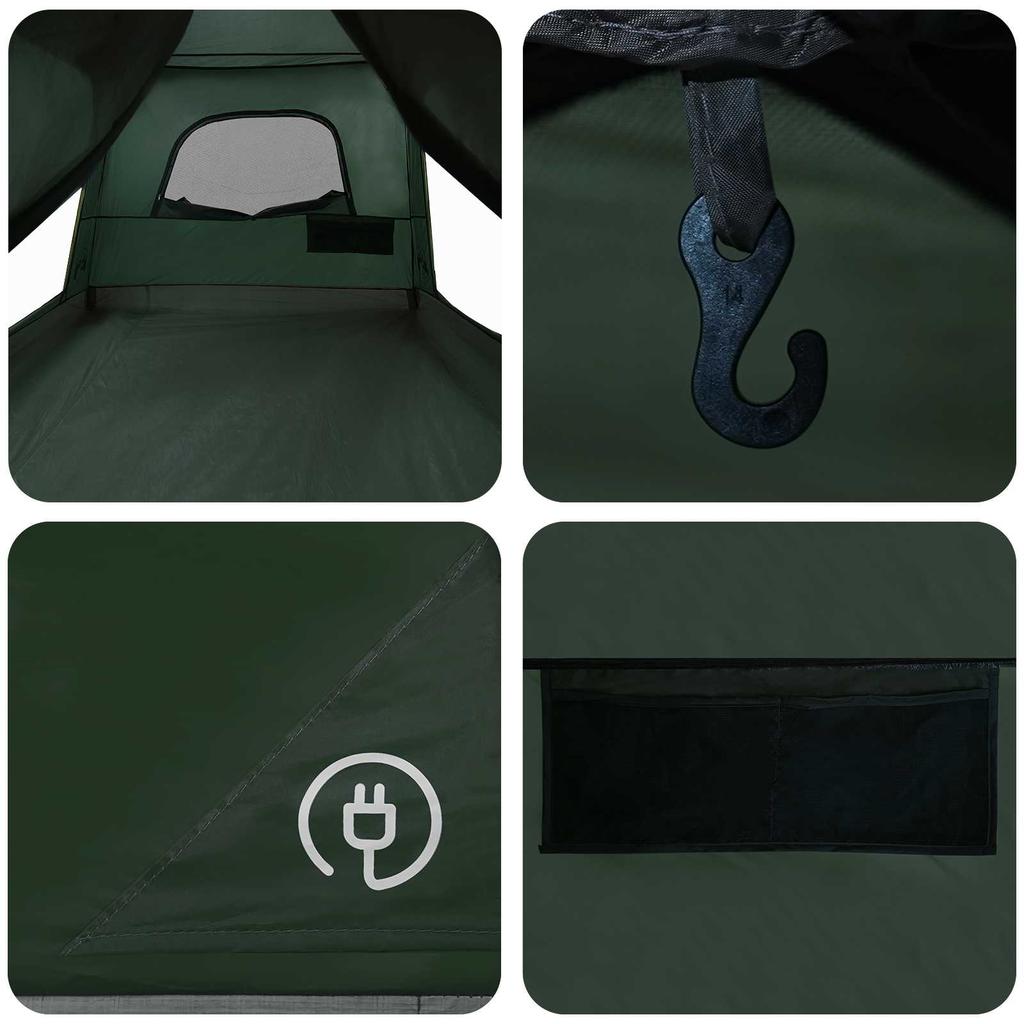 Family Tent with Roof Olive Green 380 x 260 x 190 cm Polyester
