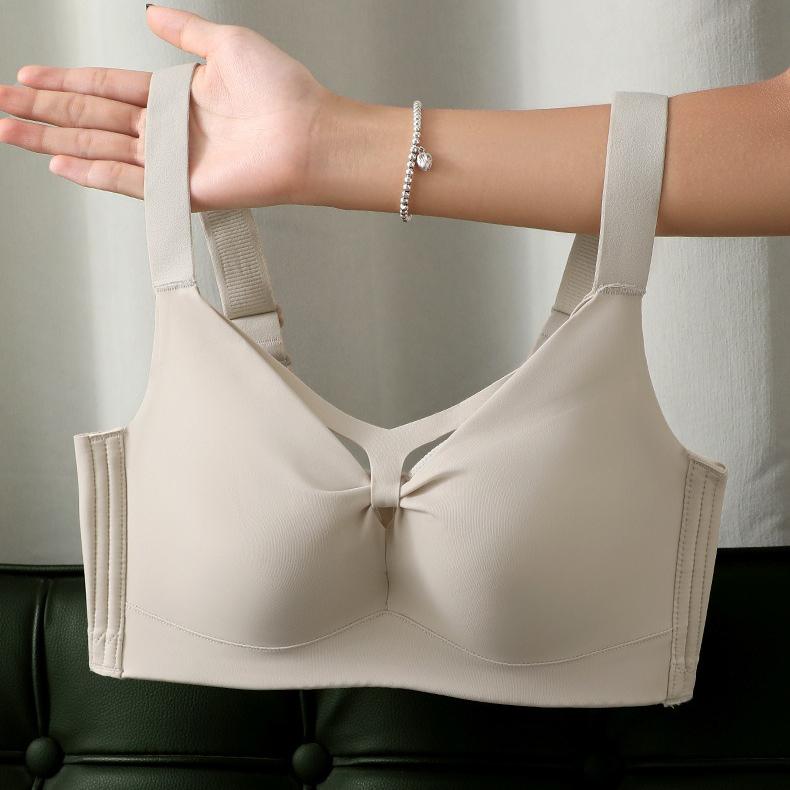 Seamless Bra Women's Adjustable Gathering Bra Plus-size Underwear Women's Beauty Back Lift Anti-glare Bra