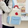 Schoolbag Small Fresh Cartoon Embroidered Backpack Women's 1011 New Cute Contrasting Color Student Schoolbag Large Capacity Casual Backpack