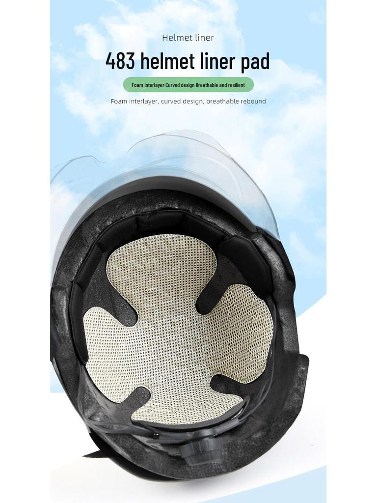 Motorcycle Helmet Liner Pad - Bio-Based Inner Cap Accessory, Universal Fit, Non-Hair Pressing.