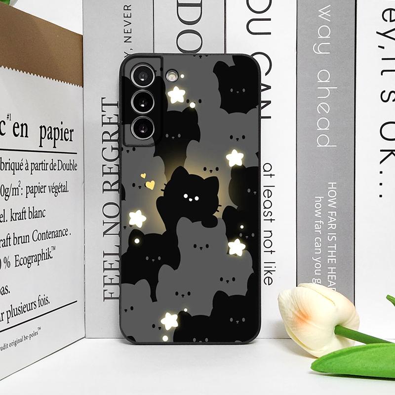 Custodia per Telefono Coppia Gatti Neri Bianchi Cartoni Animati per Google Pixel 9A 8A 7A 6A 7 PRO 8 9 Pro XL 4G 5G Cover Morbida Antiurto Guscio Abbinato
