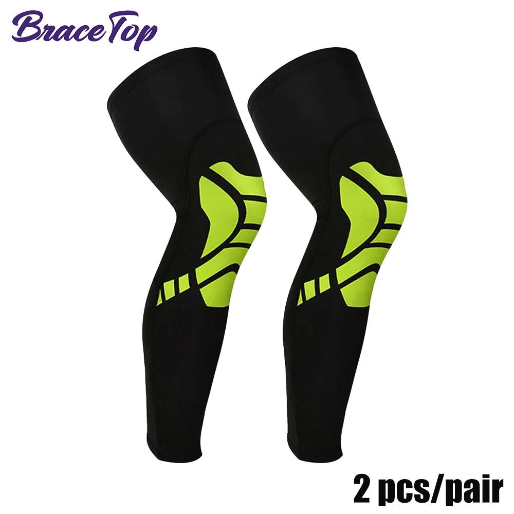 Bracetop Compression Long Socks for Men Women Knee Support Anti Slip Fitness Thigh Stockings Leg Sleeves