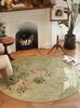 Pastoral Style Living Room Decoration Green Carpet Round Rugs for Bedroom Washable Lounge Floor Mat Anti-slip Bedside Soft Rug