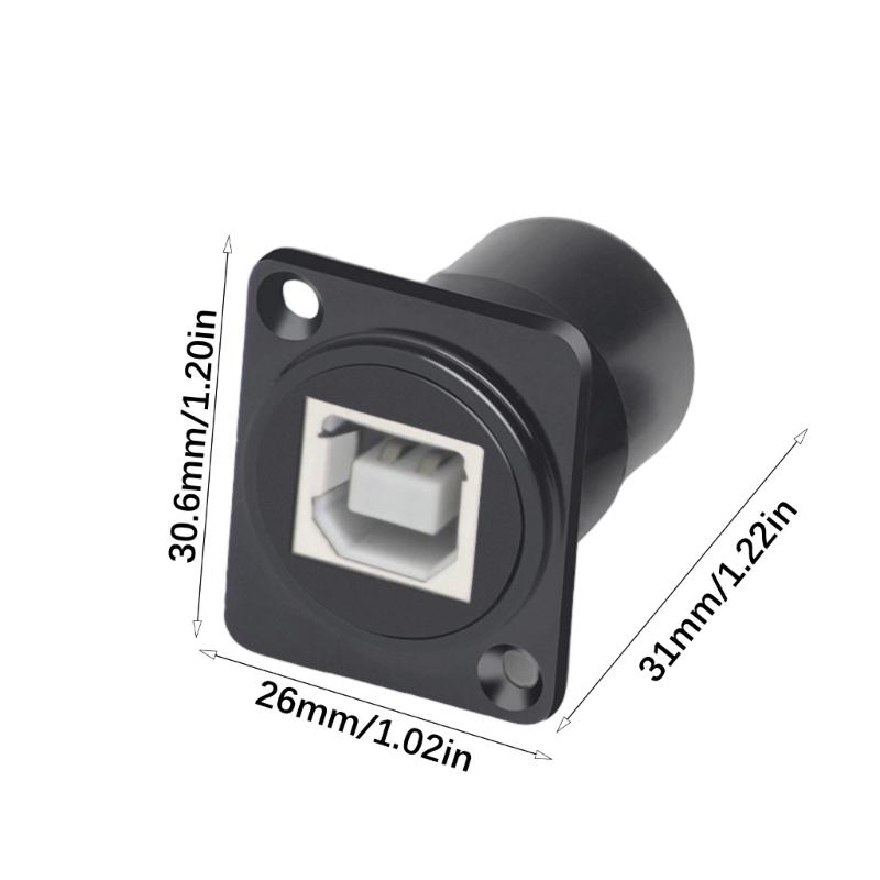 Female USB A to Female USB B Direct Adapters for Printer Scanners Connection USB 2.0 480Mbps Data Transfer Metal Texture