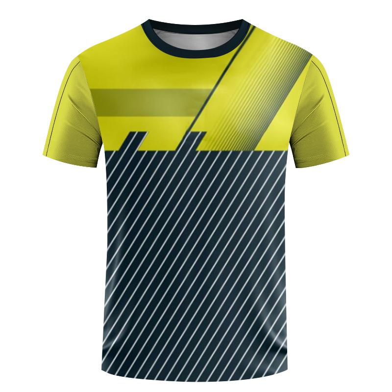 Mens Printed T-shirt Quick Drying And Sweat Absorbing Fitness Wear Womens Tennis Training Wear Badminton Wear Oversized Boys Top