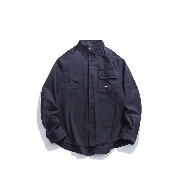 2024 Letter Long Sleeve Shirt Japanese Hong Kong Style Ins Loose Shirt Boys Summer Trendy Versatile Casual Coat