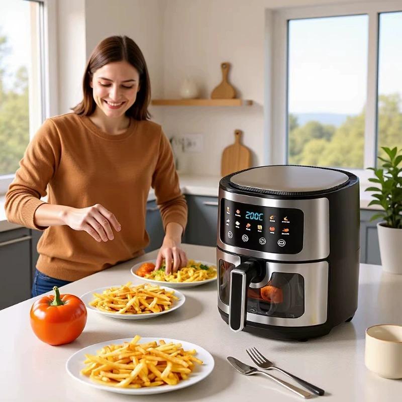8L Smart Air Fryer with Visual Window for Home and Commercial Kitchen