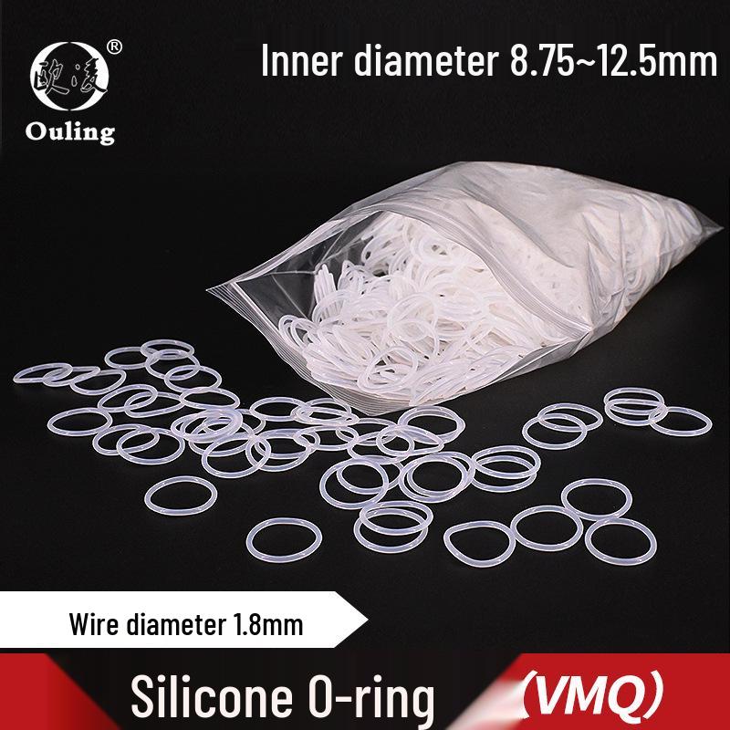 Waterproof White Silicone O-ring, ID: 8.75-12.5mm, Thickness: 1.8mm ID 10*1.8mm (10pcs) White Silicone O-Ring