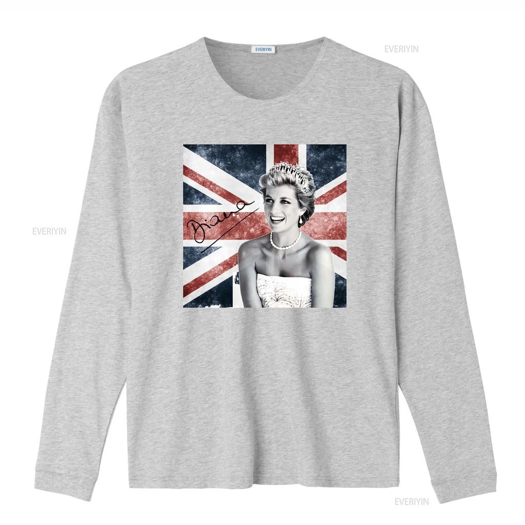 New Popular Princess Diana Lady Funny T Shirt White Men All Size British Flag Design Vintage Washed Slightly Designer Clothes