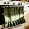 Charm Hand Stitched Oven Cover Curtain With Hide Feature For Farmhouse Kitchens