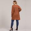 Autumn and Winter Large Size Women's Pocket Knitted Cardigan Mid-Length Sweater