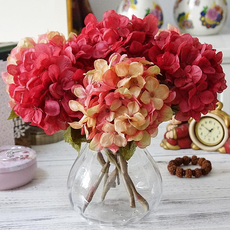 1/2PCS Silk Hydrangea Bouquet Artificial Flowers for Home Vase Centerpieces Bridal Bouquet Wedding Decor