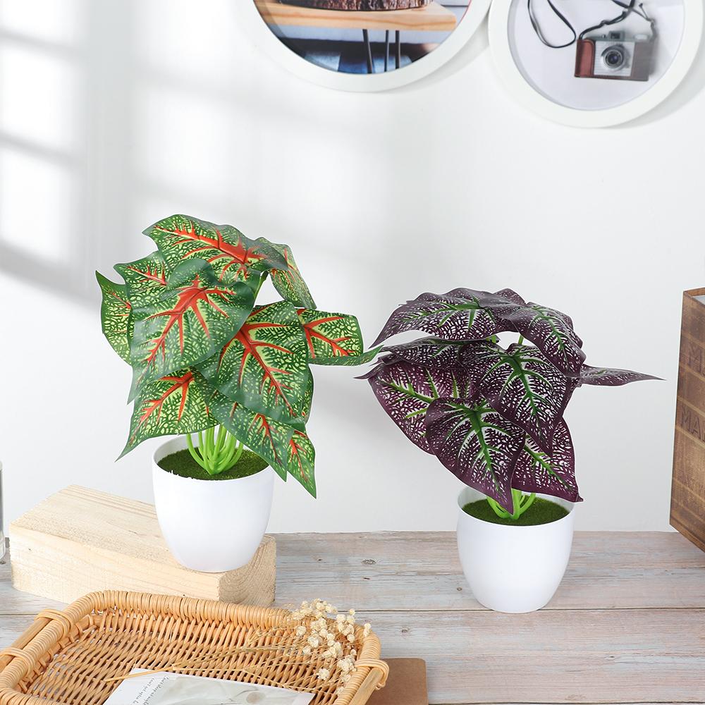 Desktop Ornaments Green Foliage Artificial Plants Bonsai Simulation Flowers Potted Fake Greenery
