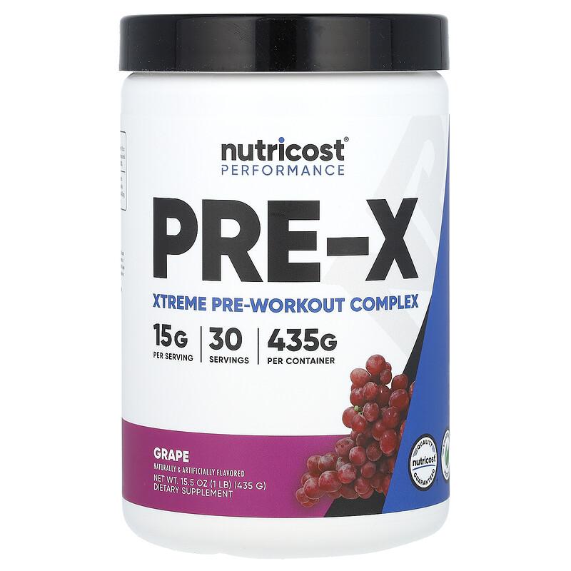 Performance, PRE-X, Xtreme Pre-Workout Complex, Grape, 1 Lb (435 G)