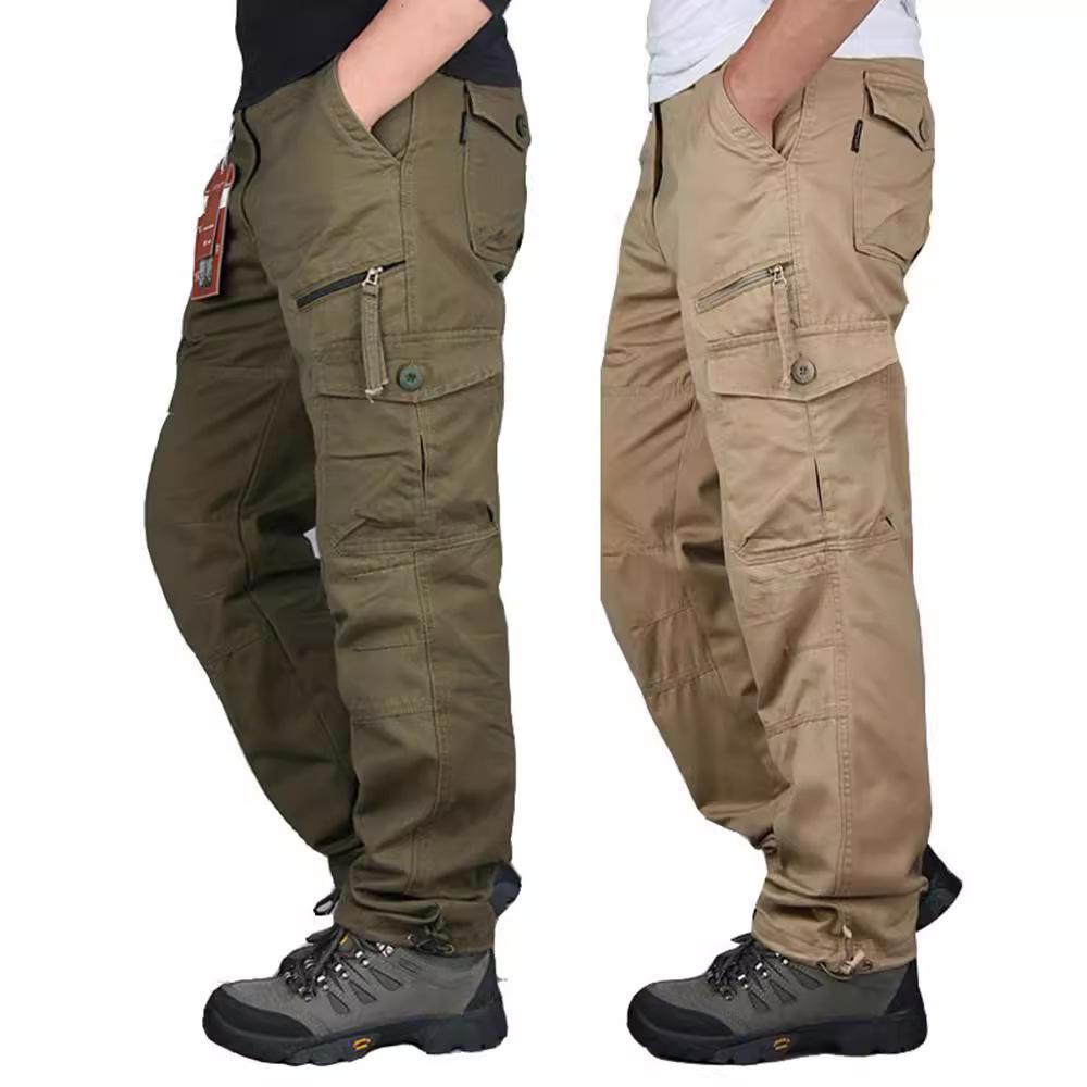 Autumn Men's Multifunctional Cargo Pants - Loose Fit, Multi-Pocket, Outdoor Casual Cotton Trousers