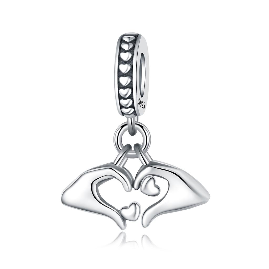 Copper Heart Gesture Model Original Pendants Bracelet Charms Jewelry Party Beads Diy Trendy Gifts