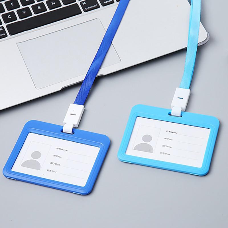1 STÜCK Einfache Geschäfts-Arbeitskarten-ID-Büro-Schule-Ausweishalter Badge Tag Neck Strap Lanyard