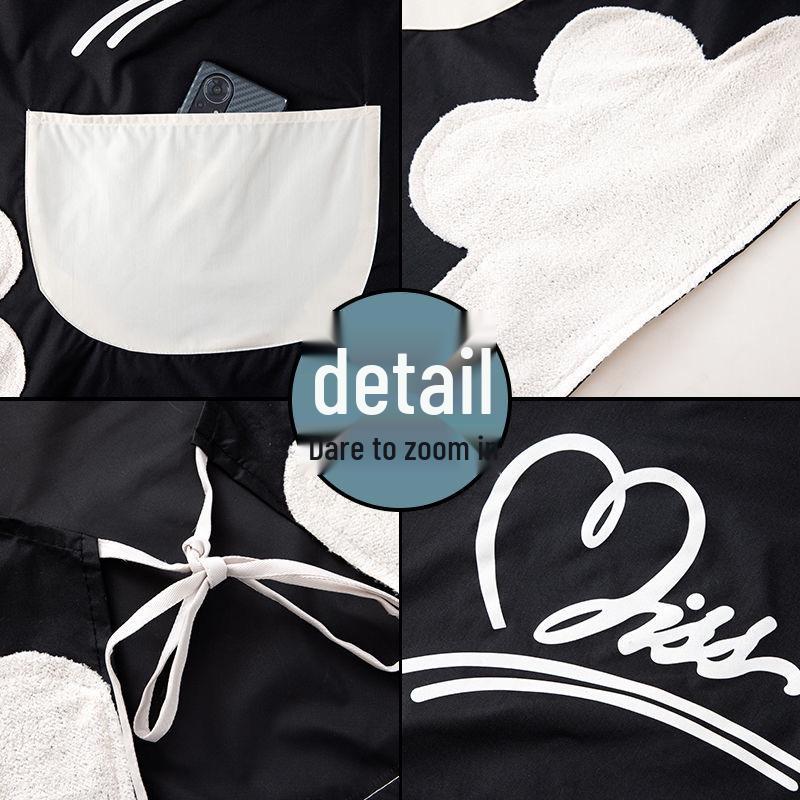 Korean Style Waterproof Stain-Resistant Cooking Apron with Print Logo